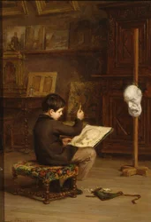 Joven Dibujando de una Cabeza de Yeso, 1879